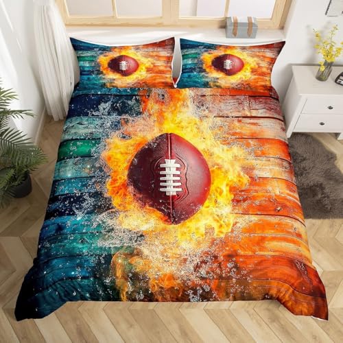 Bettwäsche 135x200 Rugby Kuschelig Weiche Mikrofaser Bettwäsche-Sets Vintage-Holzbrett Bettbezug 135 x 200 3D Effekt Bettbezüge mit Reißverschluss und 2 Kissenbezüge 80x80 cm D-744 Bettwäsche 135x200 Rugby Kuschelig Weiche Mikrofaser Bettwäsche-Sets Vintage-Holzbrett Bettbezug 135 x 200 3D Effekt Bettbezüge mit Reißverschluss und 2 Kissenbezüge 80x80 cm D-744 von Generic