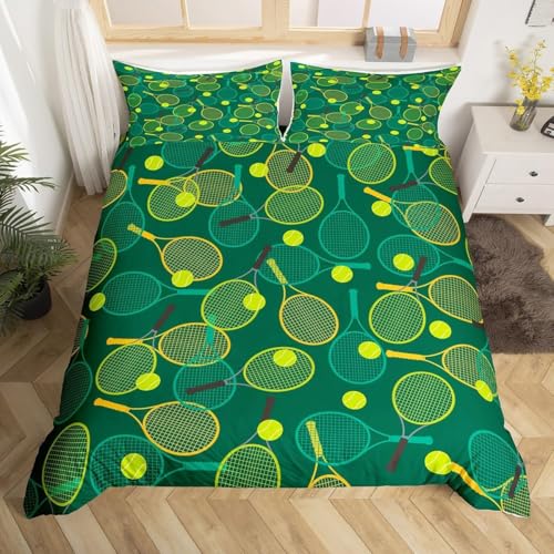 Bettwäsche 135x200 Tennis Bettbezug 135 x 200 Jungen und Mädchen Bettwäsche-Sets mit Reißverschluss 3D Weiche Mikrofaser Kinderbettwäsche mit 2 Kissenbezüge 80x80 cm A-373 Bettwäsche 135x200 Tennis Bettbezug 135 x 200 Jungen und Mädchen Bettwäsche-Sets mit Reißverschluss 3D Weiche Mikrofaser Kinderbettwäsche mit 2 Kissenbezüge 80x80 cm A-373 von Generic
