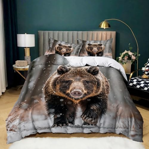 Tier Eber Schwarzbär Bettwäsche Set Microfaser Bettbezug Set 135 x 200 cm, Weich Bequem Atmungsaktives Bettwäsche mit Reißverschluss für Kinder Jugendliche Erwachsene Tier Eber Schwarzbär Bettwäsche Set Microfaser Bettbezug Set 135 x 200 cm, Weich Bequem Atmungsaktives Bettwäsche mit Reißverschluss für Kinder Jugendliche Erwachsene von Generic