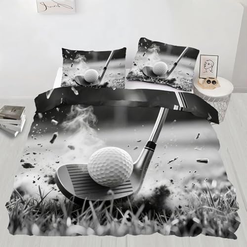 Bettwäsche 135x200 cm Golf 3 Teilig Bettbezug 135 x 200 Sport Bettwäsche-Sets 3D Weiche Mikrofaser Bettbezug Set mit Reißverschluss + 2 Kissenbezüge d-530 Bettwäsche 135x200 cm Golf 3 Teilig Bettbezug 135 x 200 Sport Bettwäsche-Sets 3D Weiche Mikrofaser Bettbezug Set mit Reißverschluss + 2 Kissenbezüge d-530 von Generic