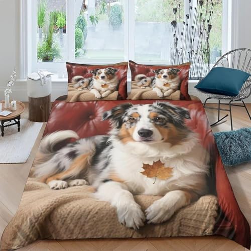 Bettwäsche 135x200 cm Hund 3 Teilig Bettbezug 135 x 200 Niedliche Tiere Bettwäsche-Sets 3D Weiche Mikrofaser Bettbezug Set mit Reißverschluss + 2 Kissenbezüge d-440 Bettwäsche 135x200 cm Hund 3 Teilig Bettbezug 135 x 200 Niedliche Tiere Bettwäsche-Sets 3D Weiche Mikrofaser Bettbezug Set mit Reißverschluss + 2 Kissenbezüge d-440 von Generic
