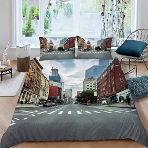 Bettwäsche 135x200 cm Kreuzung 3 Teilig Bettbezug 135 x 200 Stadtarchitektur Bettwäsche-Sets 3D Weiche Mikrofaser Bettbezug Set mit Reißverschluss + 2 Kissenbezüge d-518 Bettwäsche 135x200 cm Kreuzung 3 Teilig Bettbezug 135 x 200 Stadtarchitektur Bettwäsche-Sets 3D Weiche Mikrofaser Bettbezug Set mit Reißverschluss + 2 Kissenbezüge d-518 von Generic