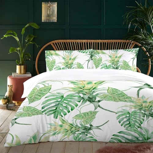 Bettwäsche 135x200 cm PalmbläTter 3 Teilig Bettbezug 135 x 200 Tropische Pflanzen Bettwäsche-Sets 3D Weiche Mikrofaser Bettbezug Set mit Reißverschluss + 2 Kissenbezüge d-506 Bettwäsche 135x200 cm PalmbläTter 3 Teilig Bettbezug 135 x 200 Tropische Pflanzen Bettwäsche-Sets 3D Weiche Mikrofaser Bettbezug Set mit Reißverschluss + 2 Kissenbezüge d-506 von Generic
