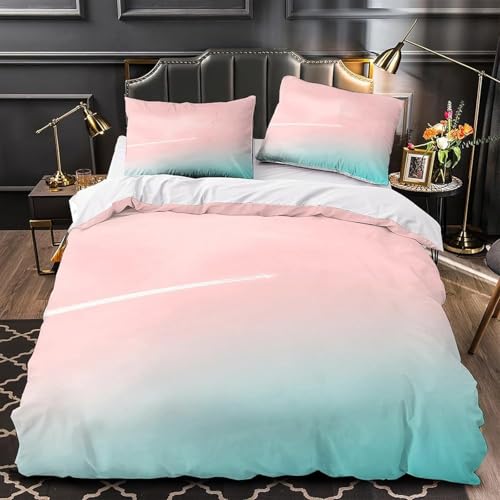 Bettwäsche 135x200 cm Pastell-Cyan-Farbverlauf 3 Teilig Bettbezug 135 x 200 Minimalistischer Stil Bettwäsche-Sets 3D Weiche Mikrofaser Bettbezug Set mit Reißverschluss + 2 Kissenbezüge d-476 Bettwäsche 135x200 cm Pastell-Cyan-Farbverlauf 3 Teilig Bettbezug 135 x 200 Minimalistischer Stil Bettwäsche-Sets 3D Weiche Mikrofaser Bettbezug Set mit Reißverschluss + 2 Kissenbezüge d-476 von Generic
