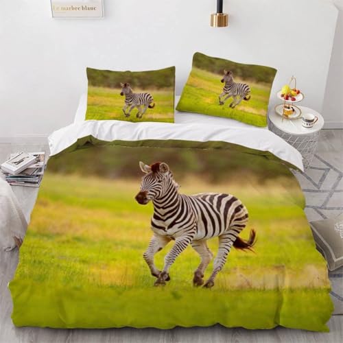 Bettwäsche 155x200 Kinder Striped Horse Weich Mikrofaser Niedliche Tiere Bettwäsche-Sets 3D Bettbezug 3 Teilig Bettbezüge mit Reißverschluss und 2 Kissenbezüge 80x80 A-1028 Bettwäsche 155x200 Kinder Striped Horse Weich Mikrofaser Niedliche Tiere Bettwäsche-Sets 3D Bettbezug 3 Teilig Bettbezüge mit Reißverschluss und 2 Kissenbezüge 80x80 A-1028 von Generic