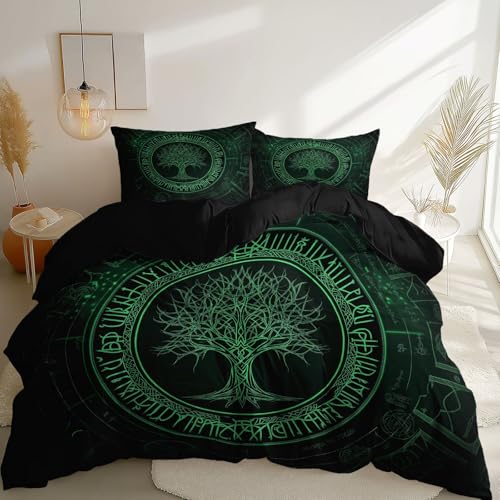 Bettwäsche Set 135 x 200 cm, Schlicht Nordisch Lebensbaum Bedruckt Weiche Mikrofaser Bettbezug mit Reißverschluss, Schwarz Wende Bettbezug 3 teilig für Erwachsene Frauen Jugendliche Bettwäsche Set 135 x 200 cm, Schlicht Nordisch Lebensbaum Bedruckt Weiche Mikrofaser Bettbezug mit Reißverschluss, Schwarz Wende Bettbezug 3 teilig für Erwachsene Frauen Jugendliche von Generic