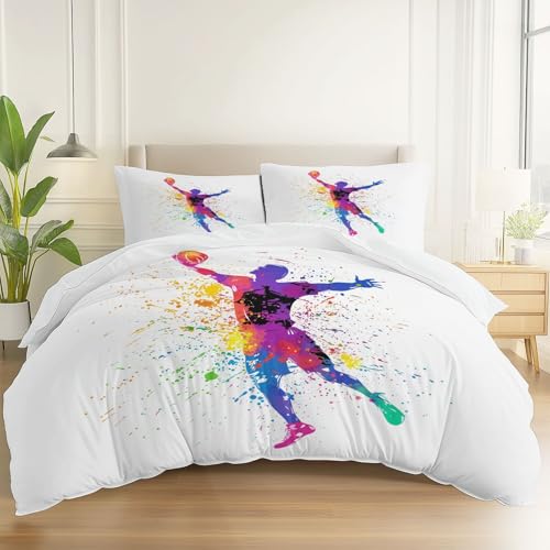 Bettwäsche Set 135 x 200 cm 2 teilig Bettbezug Mikrofaser Bettwäsche Deckenbezug mit Sport Abstrakt Handball Motiv - 1 Flauschige Bettdeckenbezug und 1 Kissenbezug Weiß Bettwäsche Set 135 x 200 cm 2 teilig Bettbezug Mikrofaser Bettwäsche Deckenbezug mit Sport Abstrakt Handball Motiv - 1 Flauschige Bettdeckenbezug und 1 Kissenbezug Weiß von Generic