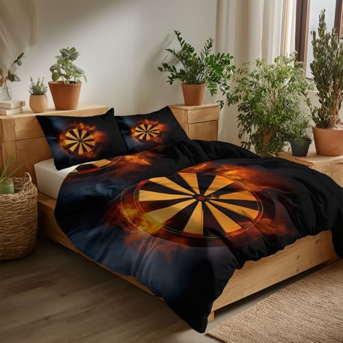 Bettwäsche Set 135 x 200 cm Sport Darts Einfach Wende Motiv Microfaser bettwäsche mit Kissenbezug 80x80 cm, Bügelfrei & Knitterfrei Bettbezug, Schwarz, für Allergiker geeignet Bettwäsche Set 135 x 200 cm Sport Darts Einfach Wende Motiv Microfaser bettwäsche mit Kissenbezug 80x80 cm, Bügelfrei & Knitterfrei Bettbezug, Schwarz, für Allergiker geeignet von Generic