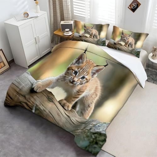 Bettwäsche Set Tiere Katze Auf Holz Bunt 135 cm x 200 cm, Weiche Atmungsaktiver Microfaser Bettbezüge für Alle Jahreszeiten, Bettwäsche-Sets 3 Teilig mit Reißverschluss Pflegeleicht Bettwäsche Set Tiere Katze Auf Holz Bunt 135 cm x 200 cm, Weiche Atmungsaktiver Microfaser Bettbezüge für Alle Jahreszeiten, Bettwäsche-Sets 3 Teilig mit Reißverschluss Pflegeleicht von Generic