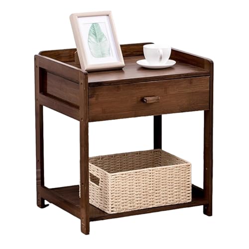 Beweglicher Kleiner Nachttischständer, einfacher moderner Nachttisch aus Massivholz for das Schlafzimmer, Nachttisch, Lagerregal, Schließfach(2_46.5(18.3N)) von Generic