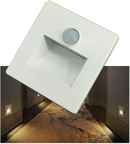 Bewegungsmelder Treppenleuchten 3w 3000k Led-einbauleuchte Innentreppe Stufe Wandleuchte Treppe Schlafzimmer Dekoration, White, 1Pcs Bewegungsmelder Treppenleuchten 3w 3000k Led-einbauleuchte Innentreppe Stufe Wandleuchte Treppe Schlafzimmer Dekoration, White, 1Pcs von Generic