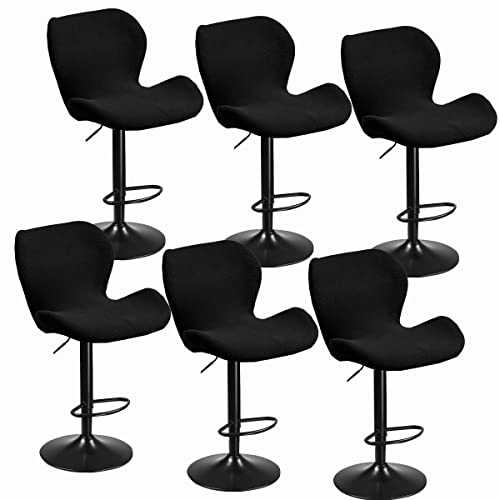Bezug für drehbare Barhocker mit Rückenlehne, Stretch, 2er-/4er-/6er-Set, Bezug für Gebogene Barhocker in der Küche, Bezug für hohe Bar-/Thekenstühle (C, 6 Stück) von Generic