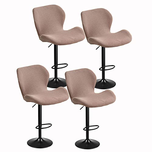 Bezug für drehbare Barhocker mit Rückenlehne, Stretch, 2er-/4er-Set, Bezug für Gebogene Barhocker in der Küche, Bezug für hohe Bar-/Thekenstühle (H, 4 Stück) von Generic