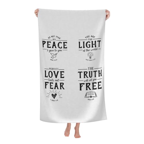 Bibelverse des Christentums Microfaser Handtücher Pflegeleicht Handtuch Sandfeste Stranddecke Für Urlaub Yoga Picknick von Generic