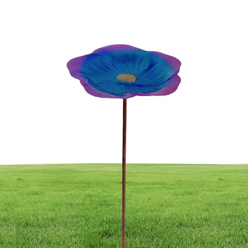 Bienenfeecher mit Blumendesign – Tablett für Vogeltränke mit Schmetterling auf einem Metallpfahl | Wasserkocher für den Garten im Freien mit dekorativem Blumendesign, Badestation D von Generic
