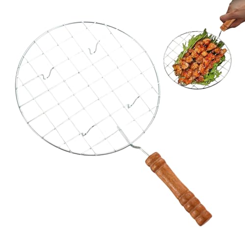 Big Grill Grate – Router aus Stahldraht, rund, Round Roaster mit Griff für Picknick, | Edelstahl-Bratpfannen, Rösten aus Edelstahl, Camping, Kochen, Kochen, Compag von Generic
