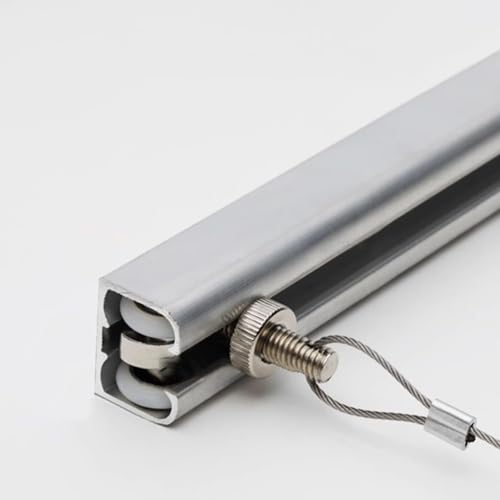 Bilderleiste Bilderaufhängeschnur, Hartwand-Bilderhaken Mit 40 48 60 100 160 180 200 Cm Schienenschiene For Bilderrahmen/Blumentöpfe, Kunsthaken(Silver,180cm/5.9ft rail) von Generic