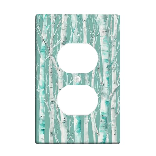 Birke Tree Lichtschalter-Abdeckplatte/Steckdosenabdeckungen, Aqua Forest Design für Wohnkultur, Thermoplastische Wandplatten, Standardgröße Einzel-Duplex-Steckdose Birke Tree Lichtschalter-Abdeckplatte/Steckdosenabdeckungen, Aqua Forest Design für Wohnkultur, Thermoplastische Wandplatten, Standardgröße Einzel-Duplex-Steckdose von Generic