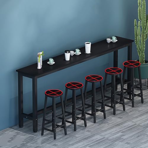 Black Bar TableKitchen Breakfast Bar Outdoor High Table Radiator Table Perfect for Home & Restaurant 140x30x100CM (Chairs Not Included) von Generic