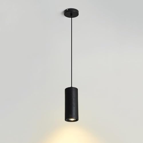 Black Stone Long Tube Pendelleuchte Bar Beam Mini Lineare Leuchten Für Kücheninsel Single Ceiling Hängelampe Vintage Mid Century Kronleuchter Für Esszimmer Schlafzimmer, Black von Generic
