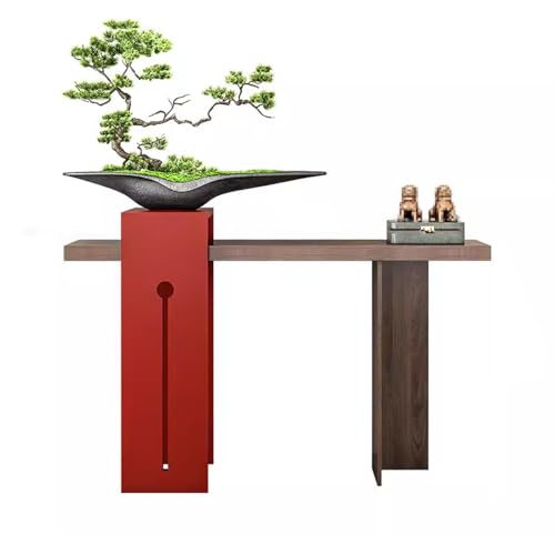 Black Wood Console Table Schwarzer Konsolentisch Holz Großzügig Dimensionierte Tischplatte Erhöhte Beine Geeignet für Flure und Eingangsbereiche(D,100 * 30 * 80cm) von Generic