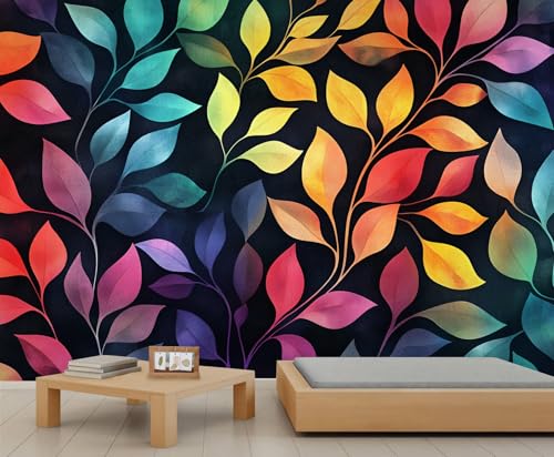 Blätter Tapeten Bunte Blätter Wandbilder für Schlafzimmer Mehrfarbige Tapete Wohnzimmer Abstrakte Tapete Kinderzimmer Wohnzimmer Wandbild Poster 500X350cm Blätter Tapeten Bunte Blätter Wandbilder für Schlafzimmer Mehrfarbige Tapete Wohnzimmer Abstrakte Tapete Kinderzimmer Wohnzimmer Wandbild Poster 500X350cm von Generic