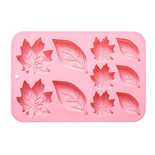 Blatt Silikon Herbst Silikon Kuchenform Herbst Ahornblatt Thanksgiving Herbst Motivform für Halloween Schokolade Candy Cupcake Topper Resin Seife Kerze (21.4X14.2X1.9cm) von Generic