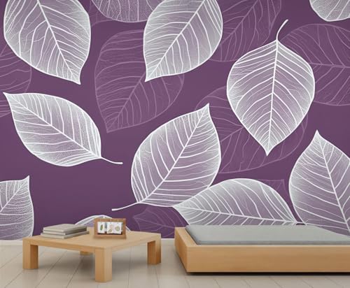 Blatt Wandbilder Lila Tapete Blattadern Tapeten für Wände Natur Tapeten für Kinderzimmer Schlafzimmer Wohnzimmer Jungenzimmer 300 X 210 cm Blatt Wandbilder Lila Tapete Blattadern Tapeten für Wände Natur Tapeten für Kinderzimmer Schlafzimmer Wohnzimmer Jungenzimmer 300 X 210 cm von Generic