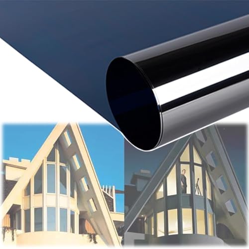 Blau-Silber Anti-uv-fensterfolie, Einweg-fensterfolie, Uv-verdunkelungsfensterfolie, Sichtschutzspiegel, Blendfreie, Reflektierende Fensterfolie, Wärmeregulierung, Fenstertön, Blue, 140 * 900CM Blau-Silber Anti-uv-fensterfolie, Einweg-fensterfolie, Uv-verdunkelungsfensterfolie, Sichtschutzspiegel, Blendfreie, Reflektierende Fensterfolie, Wärmeregulierung, Fenstertön, Blue, 140 * 900CM von Generic