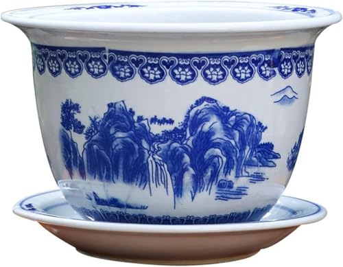 Blaues Und Weißes Porzellan Keramik Pflanzgefäß Chinesischer Keramik Pflanzentopf Porzellan Pflanzgefäß Untertasse Dekorativer Blumentopf Mit Untertassentablett, Blue and White, 21cm Blaues Und Weißes Porzellan Keramik Pflanzgefäß Chinesischer Keramik Pflanzentopf Porzellan Pflanzgefäß Untertasse Dekorativer Blumentopf Mit Untertassentablett, Blue and White, 21cm von Generic