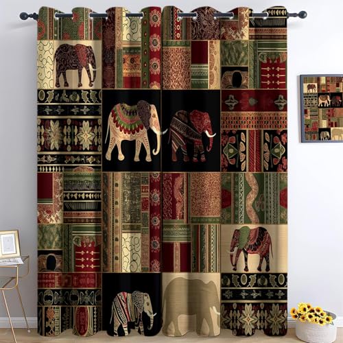 Blickdichte Vorhänge für Wohnzimmer H 245 x B 100 cm Traditionelle Afrikanische Muster Verdunkelungsvorhange mit Ösen Thermo Vorhang Schlafzimmer Kinderzimmer Küche Studie, Bunt Blickdichte Vorhänge für Wohnzimmer H 245 x B 100 cm Traditionelle Afrikanische Muster Verdunkelungsvorhange mit Ösen Thermo Vorhang Schlafzimmer Kinderzimmer Küche Studie, Bunt von Generic