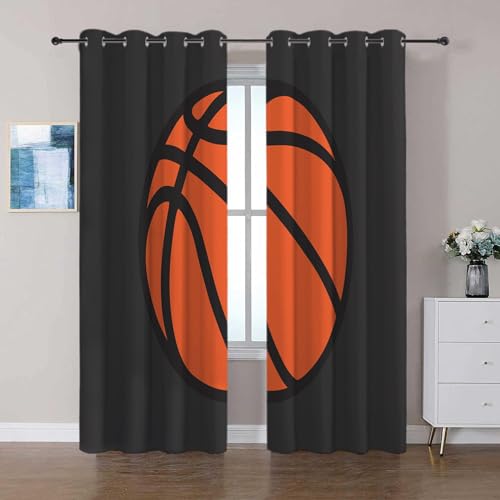 Blickdichte Vorhänge mit Ösen Basketball Verdunkelungsvorhang 2er Set B117 x H183 cm Gardine Polyester für Schlafzimmer Kinderzimmer Wohnzimmer Dekoration Blickdichte Vorhänge mit Ösen Basketball Verdunkelungsvorhang 2er Set B117 x H183 cm Gardine Polyester für Schlafzimmer Kinderzimmer Wohnzimmer Dekoration von Generic