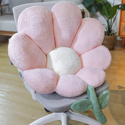 Blume Rückenkissen süßer blumförmiger Stuhlkissen Plüsch bequemes Büro faul warmes Bett Tatami Haus zu Hause(Pink a,Long:24InWidth:26In) von Generic