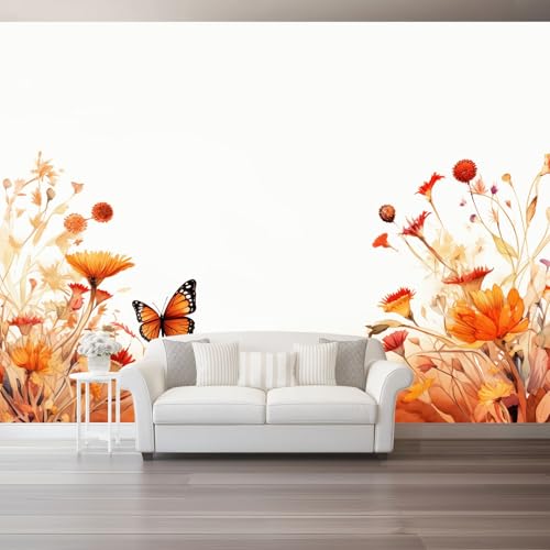 Blumen Auf Dem Land Vlies Fototapete 400 X 280 Cm Orange Wildblumen Schmetterling - 3D Effekt Fototapeten Vliestapete Xxl Wandtapete Motivtapeten Wanddekoration Wohnzimmer Schlafzimmer Blumen Auf Dem Land Vlies Fototapete 400 X 280 Cm Orange Wildblumen Schmetterling - 3D Effekt Fototapeten Vliestapete Xxl Wandtapete Motivtapeten Wanddekoration Wohnzimmer Schlafzimmer von Generic