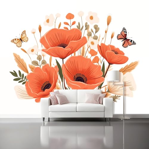 Blumen Auf Dem Land Vlies Fototapete 400 X 280 Cm Orangefarbener Schmetterling - 3D Effekt Fototapeten Vliestapete Xxl Wandtapete Motivtapeten Wanddekoration Wohnzimmer Schlafzimmer Blumen Auf Dem Land Vlies Fototapete 400 X 280 Cm Orangefarbener Schmetterling - 3D Effekt Fototapeten Vliestapete Xxl Wandtapete Motivtapeten Wanddekoration Wohnzimmer Schlafzimmer von Generic