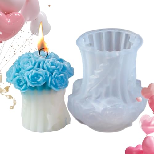 Blumen-Kerzenformen - Kerzen mit Blumenformen, Blumenstrauß Kerzenform | Handgemachte Silikonform für San, Blumenstrauß Kerzenform von Generic