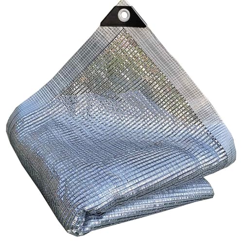 Blumen Schattiernetz Sonnenschutz Schattentuch 55% Aluminiumfolie Sonnenschutz Plane Atmungsaktiv mit Ösen für Scheune Hof Dach Gewächshaus Außen(5.0x4.5 m(16.4x14.7 ft)) von Generic