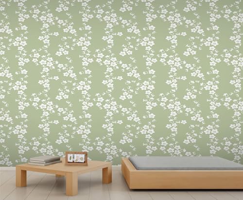 Blumen Tapete Kleine Weiße Blumen Tapete Wohnzimmer Hellgrün Wandbilder für Schlafzimmer Abstrakte Tapete Kinderzimmer Wohnzimmer Wandbild Poster 500X350cm Blumen Tapete Kleine Weiße Blumen Tapete Wohnzimmer Hellgrün Wandbilder für Schlafzimmer Abstrakte Tapete Kinderzimmer Wohnzimmer Wandbild Poster 500X350cm von Generic