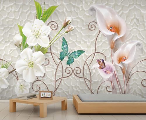 Blumen Tapeten Blätter Schmetterlinge Blumen Tapeten Wandbilder Rosa Calla Lilien Muster Tapete Abstrakter Textur Tapete für Kinderzimmer Schlafzimmer Wohnzimmer Kunstgemälde Wandbild 500 X 350 cm Blumen Tapeten Blätter Schmetterlinge Blumen Tapeten Wandbilder Rosa Calla Lilien Muster Tapete Abstrakter Textur Tapete für Kinderzimmer Schlafzimmer Wohnzimmer Kunstgemälde Wandbild 500 X 350 cm von Generic
