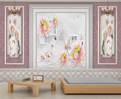 Blumen Tapeten Rosa Lotus Schmetterling Blumen Tapete Mädchenzimmer Elegante Rautenkarierte Wandtapete Vintage Kronleuchter Tapete für Mädchen Schlafzimmer Wohnzimmer Wandbild Poster 500X350cm Blumen Tapeten Rosa Lotus Schmetterling Blumen Tapete Mädchenzimmer Elegante Rautenkarierte Wandtapete Vintage Kronleuchter Tapete für Mädchen Schlafzimmer Wohnzimmer Wandbild Poster 500X350cm von Generic