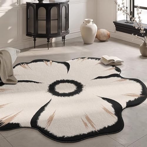 Blumen Unregelmäßigen Bereich Teppich Waschbar Teppich Für Wohnzimmer Schlafzimmer Esszimmer Büro Küche Tisch Große Indoor-Boden-Teppich-Matte(Pattern G,Diameter 300cm) von Generic