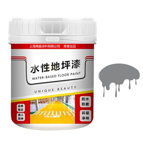 Bodenfarbe auf Wasserbasis | Schnelltrocknende Bodenfarbe auf Wasserbasis | rutschfeste Betonbodenfarbe | 500G Garagenbodenbeschichtung Betonbodenfarbe für Parkplätze, Kreuzungen, Bastler von Generic