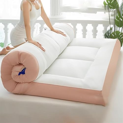 Bodenmatratze, Klappmatratze, Tatami-Matratze,Atmungsaktives, 140x200 Futon Mattress Single Extra Thick for Camping Couch Car(Pink,King (180x200cm)) von Generic
