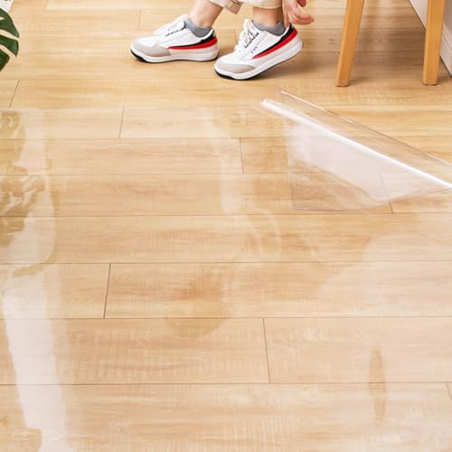 Bodenschutzmatte Zuhause Büro Klare Matte Schreibtischstuhl Unterlage Transparent PVC Schutzmatte für Hartböden Parkett Laminat Hohe Belastbarkeit 1mm(120X200CM) von Generic