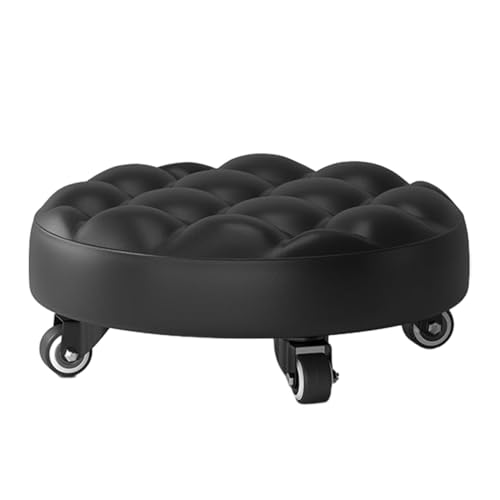 Bodenstuhl für Erwachsene – PU-Lederoberflächen, kompakte Rollhocker | Robustes Low-Profile-Design, Mehrzweck-4-Rad-Basis für Innenreinigung, Wartung der Garage, Zugang zu Bodenstuhl für Erwachsene – PU-Lederoberflächen, kompakte Rollhocker | Robustes Low-Profile-Design, Mehrzweck-4-Rad-Basis für Innenreinigung, Wartung der Garage, Zugang zu von Generic