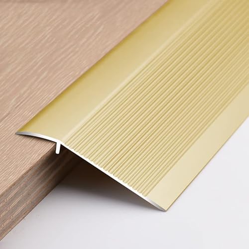 Bodenübergangsleiste,10 cm breite Bodenübergangsleiste für Holz auf Fliesen, Übergangstürleisten aus Metall/dekorative Schwellenabdeckung/Bodenkantenverkleidung (Gold, 110 cm) von Generic