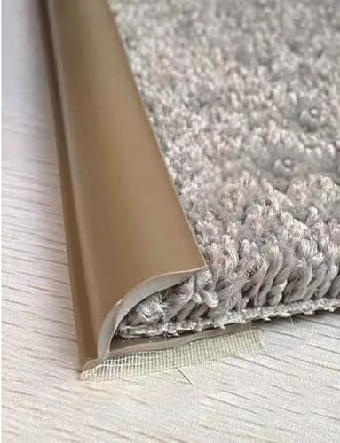 Bodenübergangsstreifen, extra lange Teppichrandveredelung, selbstklebend, flexibler PVC-Teppichrand-Finish, für Teppichstärken von 7mm bis 12mm(Light brown,2m/78in) von Generic