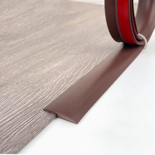 Bodenübergangsstreifen Selbstklebend, Vinyl-bodenkanten-Trim Strip, Flexibler Teppichkantenstreifen wasserdichte Formteile Trim Zum Verbinden Von Bodenlücken Teppich, Coffee, 1m/36in von Generic