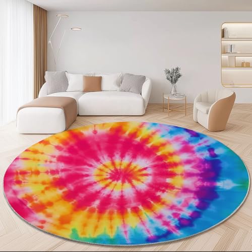 Böhmischer Stil Runder Teppiche 180 cm Batik Spiral Waschbarer Runder Teppich rutschfest Fusselfrei Niederflor Für Wohnzimmer Kinderzimmer Schlafzimmer Couchtisch Bunt Böhmischer Stil Runder Teppiche 180 cm Batik Spiral Waschbarer Runder Teppich rutschfest Fusselfrei Niederflor Für Wohnzimmer Kinderzimmer Schlafzimmer Couchtisch Bunt von Generic
