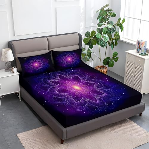 Böhmisches Mandala-Muster Knitterfrei Spannbettlaken 140 x 200 cm, Mikrofaser Bettlaken 30cm Extra Tiefe Taschenlaken Spannbetttuch Weich und atmungsaktiv Maschinenwaschbar, Schwarz Böhmisches Mandala-Muster Knitterfrei Spannbettlaken 140 x 200 cm, Mikrofaser Bettlaken 30cm Extra Tiefe Taschenlaken Spannbetttuch Weich und atmungsaktiv Maschinenwaschbar, Schwarz von Generic